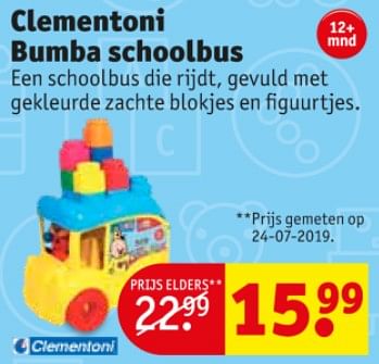 Promoties Clementoni bumba schoolbus - Bumba - Geldig van 10/09/2019 tot 22/09/2019 bij Kruidvat