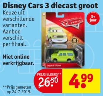 Promoties Disney cars 3 diecast groot - Cars - Geldig van 10/09/2019 tot 22/09/2019 bij Kruidvat