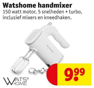 Promoties Watshome handmixer - Watshome - Geldig van 10/09/2019 tot 22/09/2019 bij Kruidvat