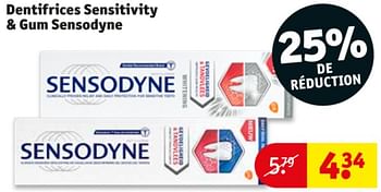 Promotions Dentifrices sensitivity + gum sensodyne - Sensodyne - Valide de 10/09/2019 à 22/09/2019 chez Kruidvat