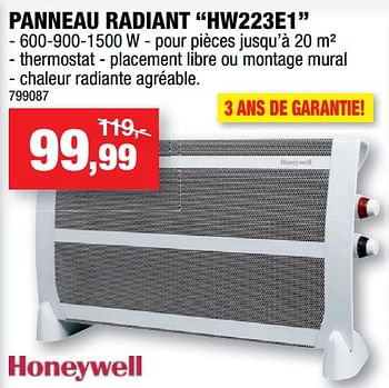Promotions Panneau radiant hw223e1 - Honeywell - Valide de 11/09/2019 à 22/09/2019 chez Hubo