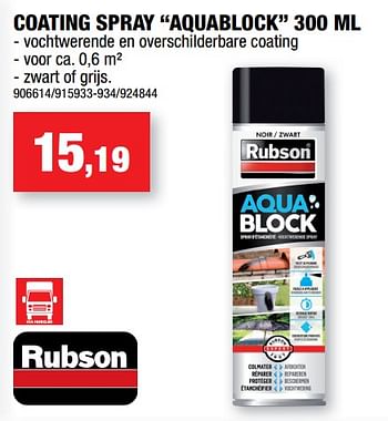 Promoties Coating spray aquablock - Rubson - Geldig van 11/09/2019 tot 22/09/2019 bij Hubo