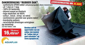 Promoties Dakbedekking rubber dak - Aquaplan - Geldig van 11/09/2019 tot 22/09/2019 bij Hubo