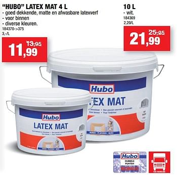 Promoties Hubo latex mat - Huismerk - Hubo  - Geldig van 11/09/2019 tot 22/09/2019 bij Hubo