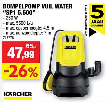 Promoties Kärcher dompelpomp vuil water sp1 5.500 - Kärcher - Geldig van 11/09/2019 tot 22/09/2019 bij Hubo