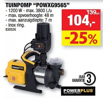 Promoties Powerplus tuinpomp powxg9565 - Powerplus - Geldig van 11/09/2019 tot 22/09/2019 bij Hubo