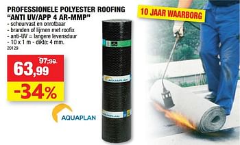 Promoties Professionele polyester roofing anti uv-app 4 ar-mmp - Aquaplan - Geldig van 11/09/2019 tot 22/09/2019 bij Hubo