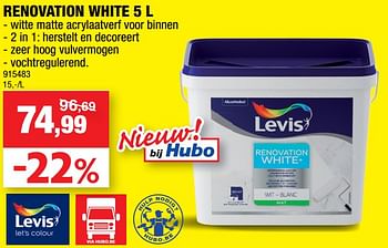 Promoties Renovation white - Levis - Geldig van 11/09/2019 tot 22/09/2019 bij Hubo