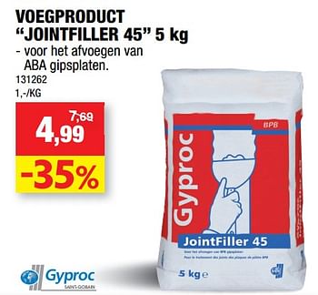 Promoties Voegproduct jointfiller 45 - Gyproc - Geldig van 11/09/2019 tot 22/09/2019 bij Hubo