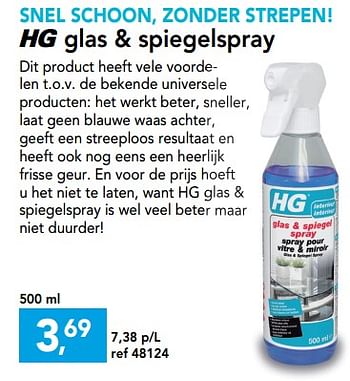 Promoties Hg glas + spiegelspray - HG - Geldig van 11/09/2019 tot 22/09/2019 bij Hubo
