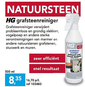 Promotions Hg grafsteenreiniger - HG - Valide de 11/09/2019 à 22/09/2019 chez Hubo