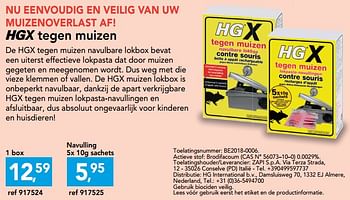 Promoties Hgx tegen muizen - HG - Geldig van 11/09/2019 tot 22/09/2019 bij Hubo