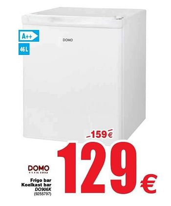 Promotions Domo frigo bar koelkast bar do906k - Domo elektro - Valide de 10/09/2019 à 23/09/2019 chez Cora