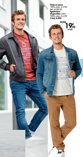 Promotions Veste en jeans - Produit maison - Carrefour  - Valide de 11/09/2019 à 23/09/2019 chez Carrefour