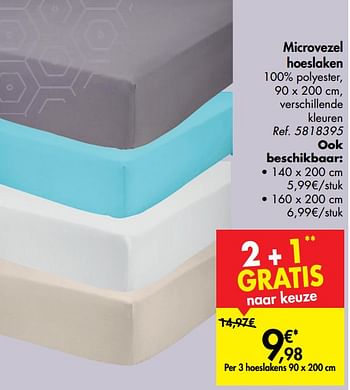 Promoties Microvezel hoeslaken - Huismerk - Carrefour  - Geldig van 11/09/2019 tot 23/09/2019 bij Carrefour