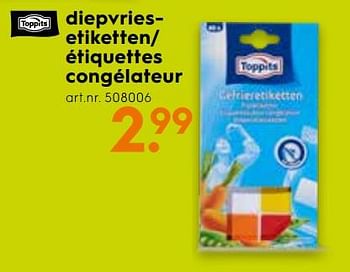 Promoties Diepvriesetiketten- étiquettes congélateur - Toppits - Geldig van 04/09/2019 tot 01/10/2019 bij Blokker