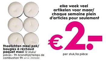 Promoties Theelichten maxi pak- bougies à réchaud paquet maxi - Huismerk - Blokker - Geldig van 04/09/2019 tot 01/10/2019 bij Blokker