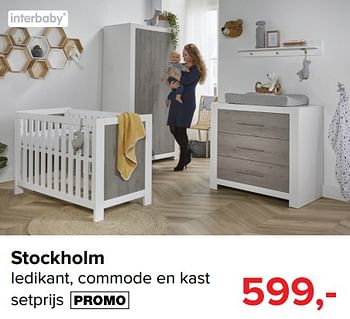 Promotions Stockholm ledikant, commode en kast setprijs - Interbaby - Valide de 02/09/2019 à 28/09/2019 chez Baby-Dump