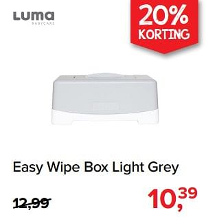 Promoties Easy wipe box light grey - Luma Babycare - Geldig van 02/09/2019 tot 28/09/2019 bij Baby-Dump