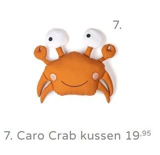 Promoties Caro crab kussen - KidsDepot  - Geldig van 08/09/2019 tot 28/09/2019 bij Baby & Tiener Megastore