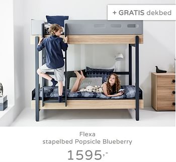 Promoties Flexa stapelbed popsicle blueberry - Flexa - Geldig van 08/09/2019 tot 28/09/2019 bij Baby & Tiener Megastore