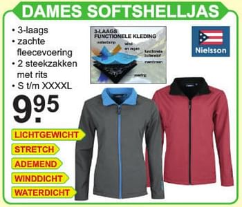 Promotions Dames softshelljas - Nielsson - Valide de 09/09/2019 à 28/09/2019 chez Van Cranenbroek