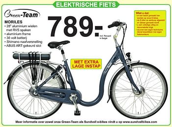Promotions Elektrische fiets moriles - Green-Team - Valide de 09/09/2019 à 28/09/2019 chez Van Cranenbroek