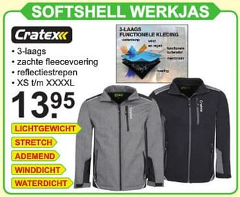 Promotions Softshell werkjas - Cratex - Valide de 09/09/2019 à 28/09/2019 chez Van Cranenbroek