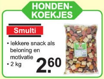Promoties Hondenkoekjes - Smulti - Geldig van 09/09/2019 tot 28/09/2019 bij Van Cranenbroek