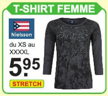 Promoties T-shirt femme - Nielsson - Geldig van 09/09/2019 tot 28/09/2019 bij Van Cranenbroek