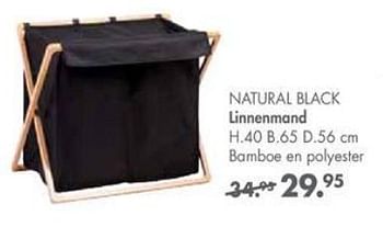 Promoties Natural black linnenmand - Huismerk - Casa - Geldig van 06/08/2019 tot 29/09/2019 bij Casa