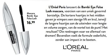 Promoties Mascara bambi eye false lash - L'Oreal Paris - Geldig van 11/09/2019 tot 24/09/2019 bij DI