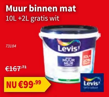 Promoties Muur binnen mat - Levis - Geldig van 12/09/2019 tot 25/09/2019 bij Cevo Market