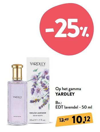Promoties Op het gamma yardley edt lavendel - Yardley - Geldig van 11/09/2019 tot 24/09/2019 bij DI