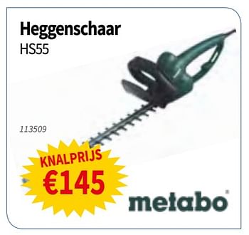 Promoties Metabo heggenschaar hs55 - Metabo - Geldig van 12/09/2019 tot 25/09/2019 bij Cevo Market