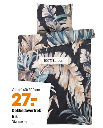 Promotions Dekbedovertrek iris - Produit maison - Kwantum - Valide de 16/09/2019 à 29/09/2019 chez Kwantum