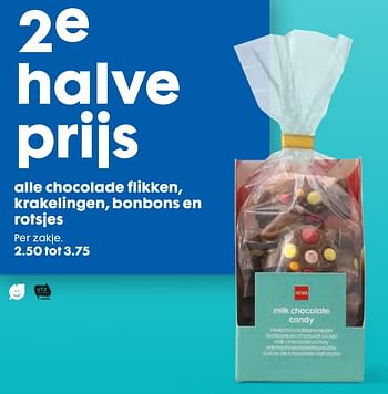 Promotions Chocolade flikken, krakelingen, bonbons en rotsjes - Produit maison - Hema - Valide de 04/09/2019 à 17/09/2019 chez Hema