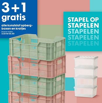 Promoties Kunststof opbergboxen en kratjes - Huismerk - Hema - Geldig van 04/09/2019 tot 17/09/2019 bij Hema