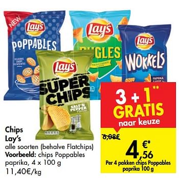 Promoties Chips lay`s chips poppables paprika - Lay's - Geldig van 11/09/2019 tot 23/09/2019 bij Carrefour