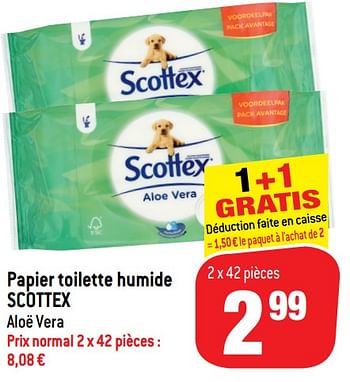 Promoties Papier toilette humide scottex - Scottex - Geldig van 11/09/2019 tot 17/09/2019 bij Match