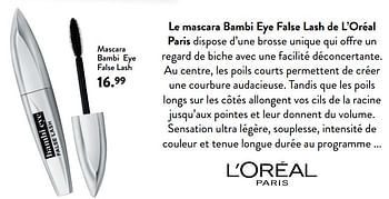 Promotions Mascara bambi eye false lash - L'Oreal Paris - Valide de 11/09/2019 à 24/09/2019 chez DI