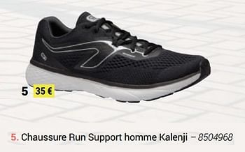 Promotions Chaussure run support homme kalenji - Produit maison - Decathlon - Valide de 01/09/2019 à 30/09/2019 chez Decathlon