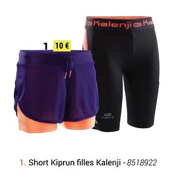 Promotions Short kiprun filles kalenji - Kalenji - Valide de 01/09/2019 à 30/09/2019 chez Decathlon