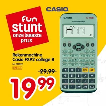 Promoties Rekenmachine casio fx92 college b - Casio - Geldig van 04/09/2019 tot 01/10/2019 bij Fun
