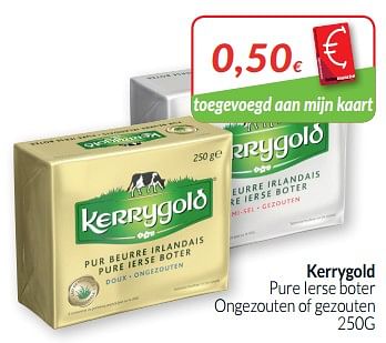 Promoties Kerrygold pure ierse boter ongezouten of gezouten - KerryGold - Geldig van 01/09/2019 tot 30/09/2019 bij Intermarche