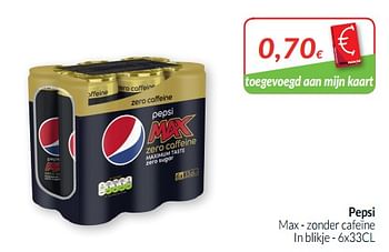 Promoties Pepsi max - zonder cafeïne - Pepsi - Geldig van 01/09/2019 tot 30/09/2019 bij Intermarche