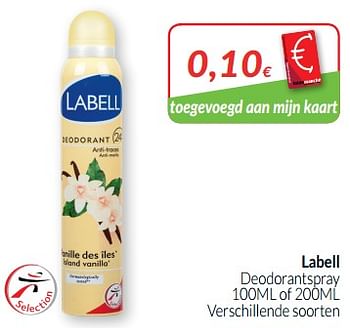 Promoties Labell deodorantspray - Labell - Geldig van 01/09/2019 tot 30/09/2019 bij Intermarche