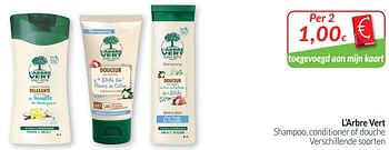 Promotions L`arbre vert shampoo, conditioner of douche - L'arbre vert - Valide de 01/09/2019 à 30/09/2019 chez Intermarche