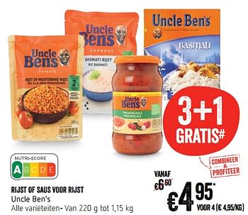 Promoties Rijst of saus voor rijst uncle ben`s - Uncle Ben's - Geldig van 12/09/2019 tot 18/09/2019 bij Delhaize