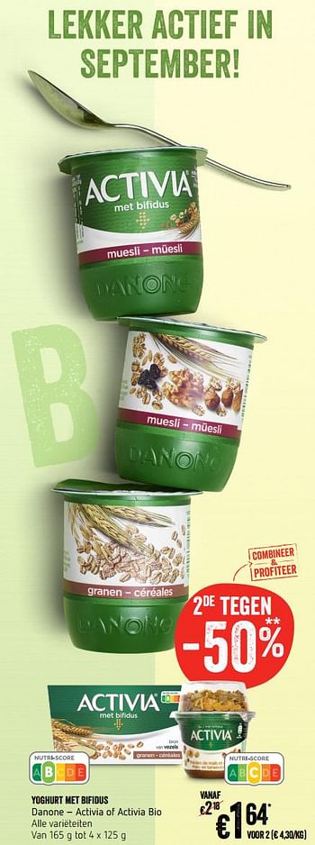 Promoties Yoghurt met bifidus danone - Danone - Geldig van 12/09/2019 tot 18/09/2019 bij Delhaize